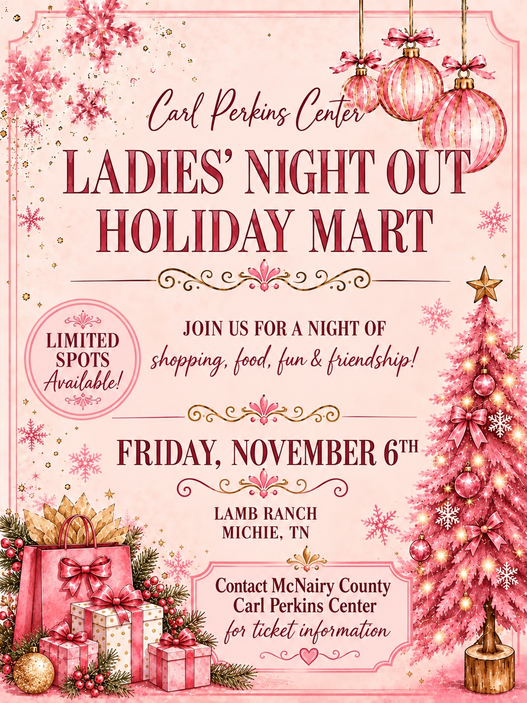 Carl Perkins Center Ladies' Night Out Holiday Mart flyer