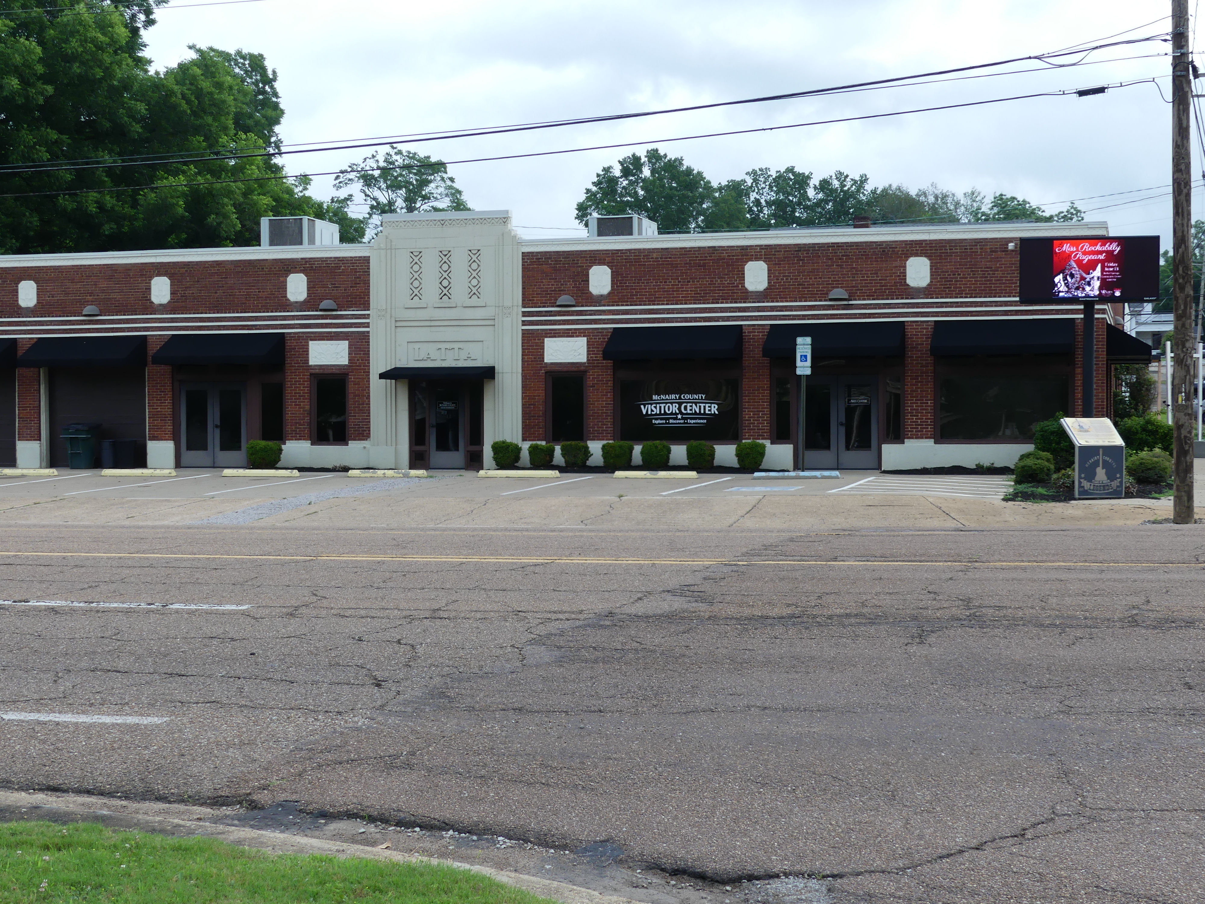 McNairy County Visitor Center — Latta Building with new window signage