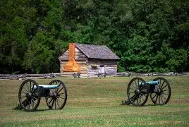 Cannons on the battlefield at Shiloh National Military Park
