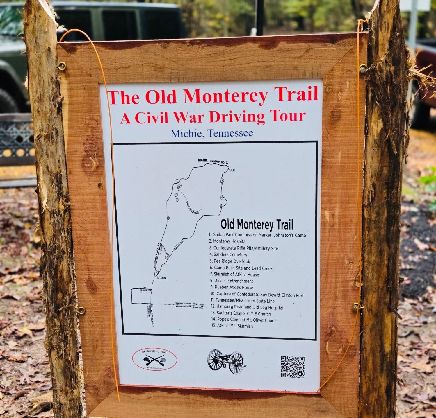 The Old Monterey Trail — A Civil War Driving Tour sign in Michie, Tennessee